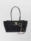 Michael Michael Kors Structured Leather Shoulder Bag Charm In Black