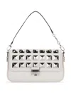 Michael Michael Kors Stud-embellished Leather Clutch Bag In White