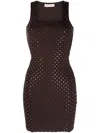 Michael Michael Kors Stud-embellished Sleeveless Minidress In Braun