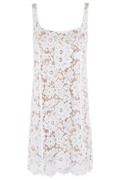 Michael Michael Kors Studded Corded Floral Lace Mini Dress In White