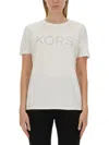 Michael Michael Kors Crystal Embellished Logo T-shirt