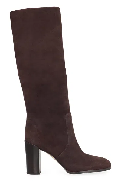 MICHAEL MICHAEL KORS STYLISH BROWN SUEDE KNEE HIGH BOOTS FOR WOMEN