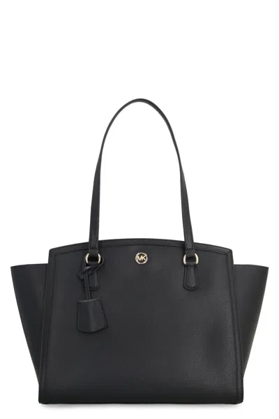Michael Michael Kors Stylish Leather Tote Handbag For Women In Black