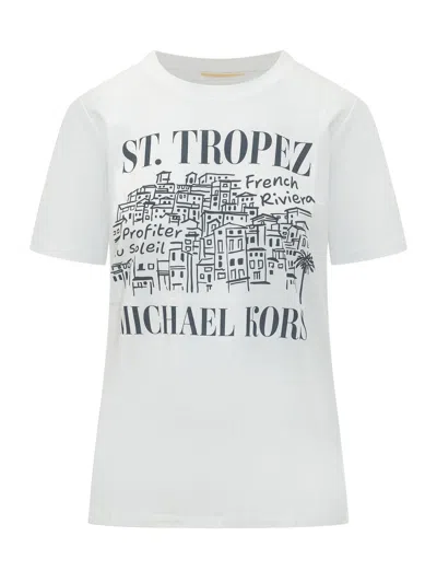Michael Michael Kors Stylish T-shirt Printovence With Stampaint Grafica In White
