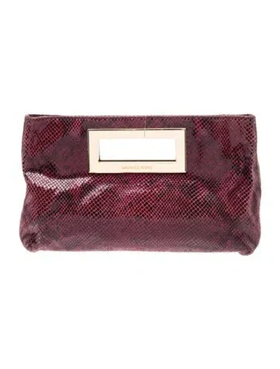 Pre-owned Michael Michael Kors Suede Clutch In Purple