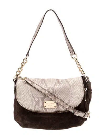 Pre-owned Michael Michael Kors Suede Crossbody Bag In Brown/neutrals