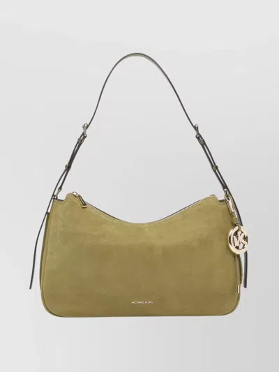 Michael Michael Kors Suede Shoulder Bag Featuring Removable Strap In Neutral