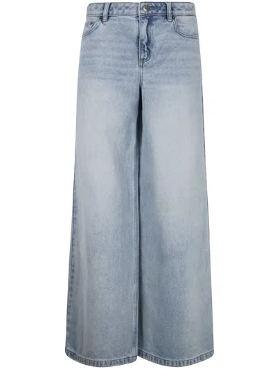 Michael Michael Kors Super Wide Leg Jeans In Blue Haze Wash