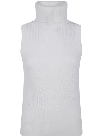 Michael Michael Kors Sweater Sleeveless "cotton Sleveless Turtle Neck" In Black