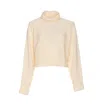 Michael Michael Kors Cropped High Neck Sweater In Neutral