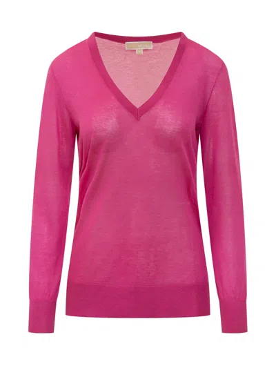 Michael Michael Kors Sweater With Neck Detail In Pink