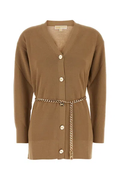 MICHAEL MICHAEL KORS CARDIGAN IN LANA CAMMELLO DONNA