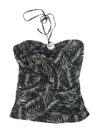 Pre-owned Michael Michael Kors Swimsuit Top Black Print Pattern Swimwear