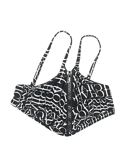 Pre-owned Michael Michael Kors Swimsuit Top Black Print Pattern Swimwear