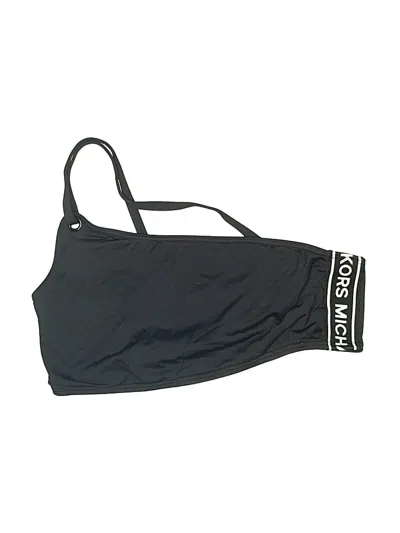 Pre-owned Michael Michael Kors Swimsuit Top Black Solid Pattern Swimwear