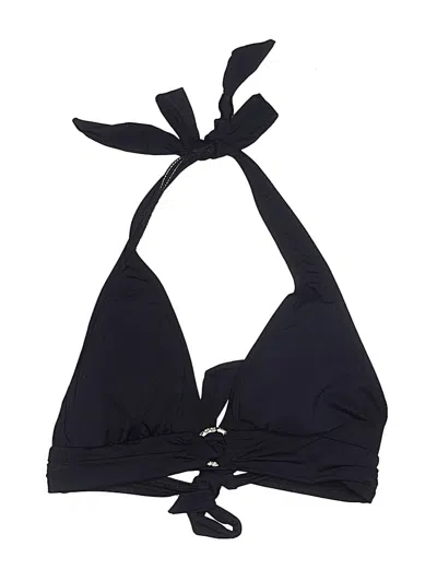 Pre-owned Michael Michael Kors Swimsuit Top Black Solid Pattern Swimwear