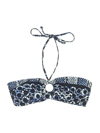 Pre-owned Michael Michael Kors Swimsuit Top Blue Print Pattern Swimwear