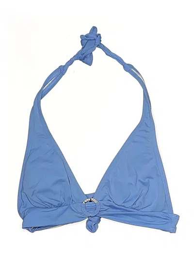 Pre-owned Michael Michael Kors Swimsuit Top Blue Solid Pattern Swimwear
