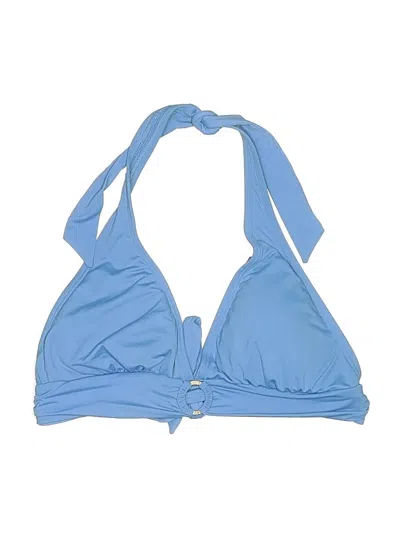 Pre-owned Michael Michael Kors Swimsuit Top Blue Solid Pattern Swimwear