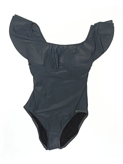 Michael Michael Kors Swimsuit Top Gray Solid Pattern Swimwear