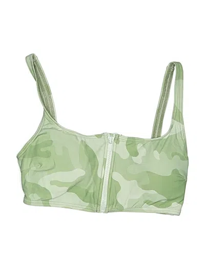 Pre-owned Michael Michael Kors Swimsuit Top Green Camo Pattern Swimwear