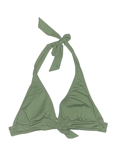 Pre-owned Michael Michael Kors Swimsuit Top Green Solid Pattern Swimwear