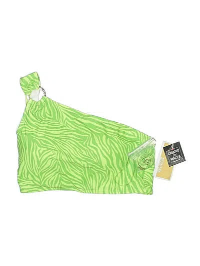 Pre-owned Michael Michael Kors Swimsuit Top Green Tropical Pattern Swimwear