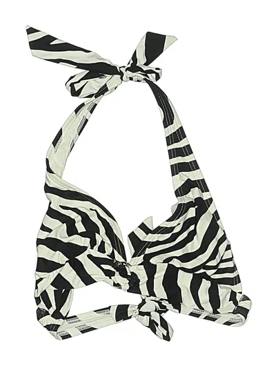 Pre-owned Michael Michael Kors Swimsuit Top Ivory Animal Print Pattern Swimwear In White