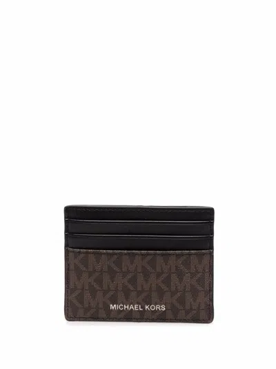 Michael Michael Kors Tall Card Case In Brn Blk