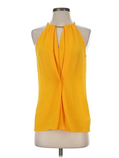 Pre-owned Michael Michael Kors Tank Top Yellow Halter Neckline Tops