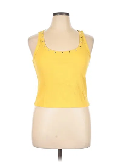 Pre-owned Michael Michael Kors Tank Top Yellow Halter Neckline Tops