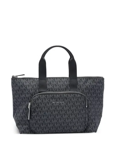 Michael Michael Kors Tanner Logo-plaque Zip-fastening Tote Bag In Black