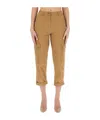 Michael Michael Kors Tapered Organic Cotton Cargo Trousers In Nude