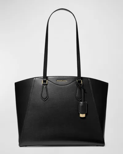 Michael Michael Kors Taryn Calf Leather Tote Bag In Black