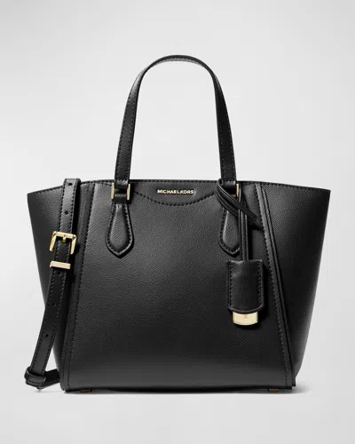 Michael Michael Kors Taryn Grained Leather Crossbody Tote Bag In Black