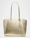 Michael Michael Kors Taryn Large Metallic Leather Tote Bag In Gold