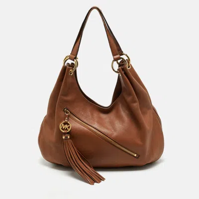 Pre-owned Michael Michael Kors Tassel Brown Leather Hobo