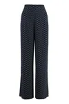Michael Michael Kors Polka-dot Straight Trousers In Navy