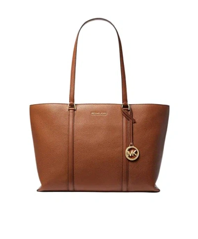 Michael Michael Kors Temple Large Lychee Handbag In Brown