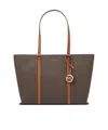 Michael Michael Kors Temple Logo Handbag In Beige