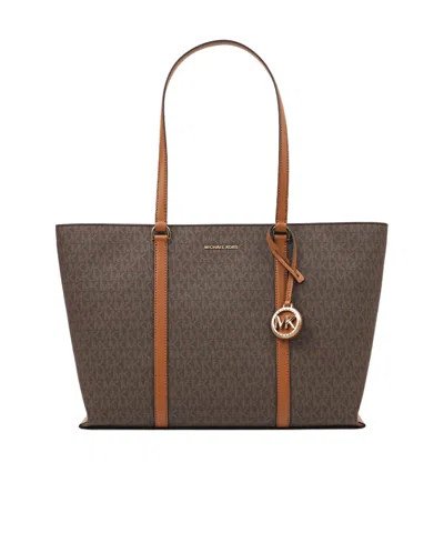 Michael Michael Kors Temple Logo Handbag In Beige