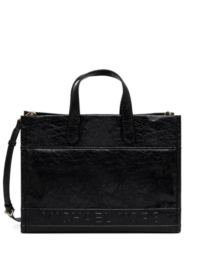 Michael Michael Kors Textured Leather Tote Bag In Black