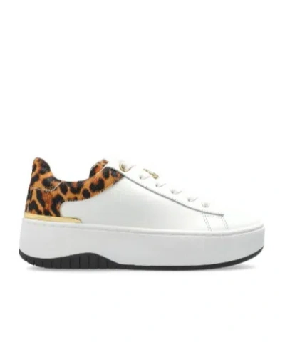 Michael Michael Kors Textured Leopard Sneakers In White