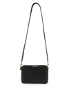 Michael Michael Kors Textured Rectangular Black Leather Shoulder Bag In Black