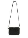 Michael Michael Kors Textured Rectangular Black Leather Shoulder Bag