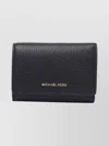 Michael Michael Kors Textured Wallet With External Zipped Pocket In Black