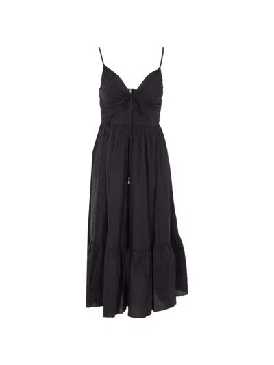 Michael Michael Kors Thin-strap V-neck Dress In Black