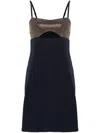 Michael Michael Kors Rhinestoned Cut-out Mini Dress In Midnightblue