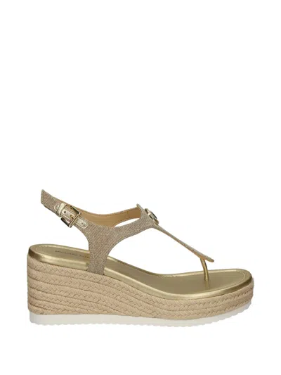Michael Michael Kors Thong Platform Espadrilles In Gold