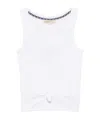 Michael Michael Kors Knit Tank Top With Front Lacing In White